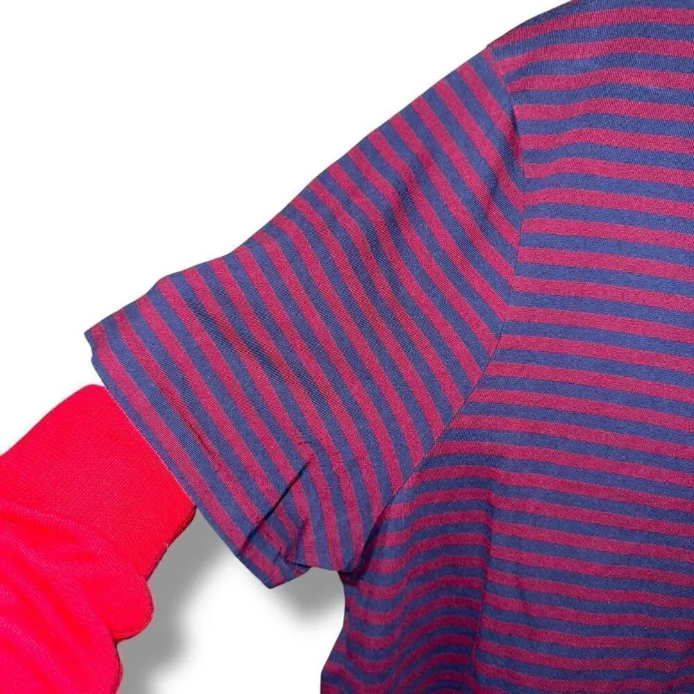 Polo Ralph Lauren Nautical Navy & Wine Red Cotton S/S T-Shirt Sz XL